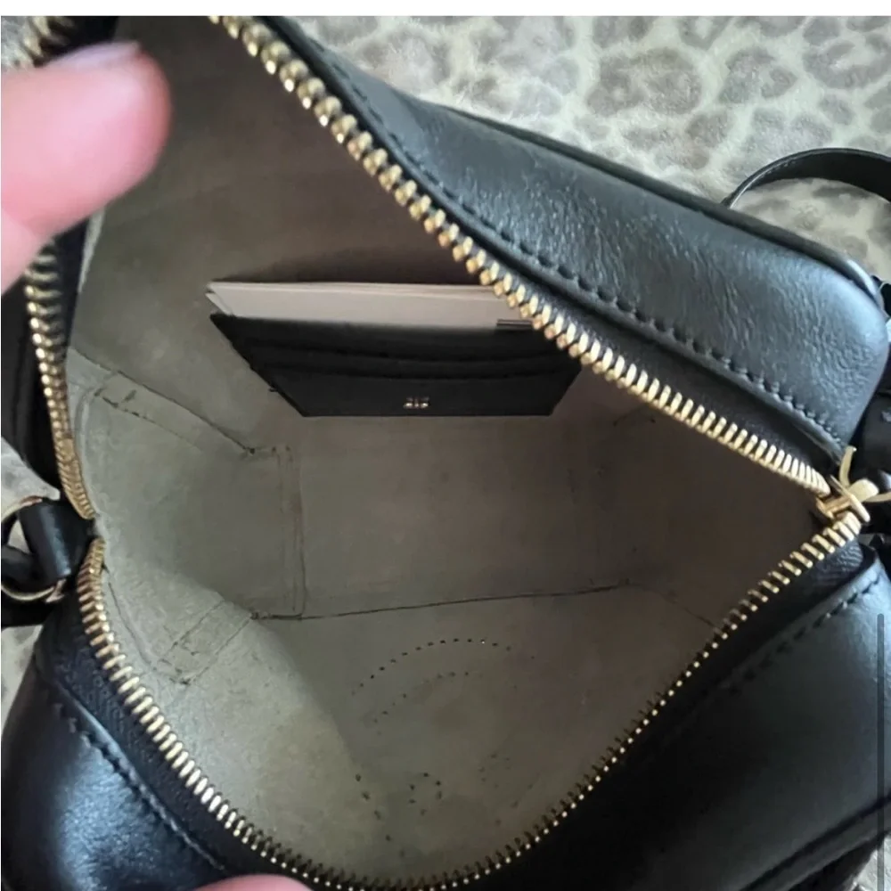 Anya Hindmarch Smiley Eyes Black Leather Crossbody Bag Tassel